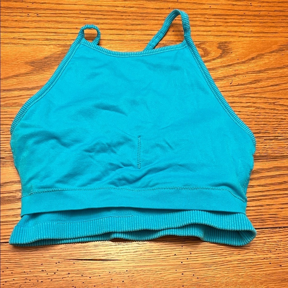 Teal Ribbed Crop Top - Picture 3 of 3
